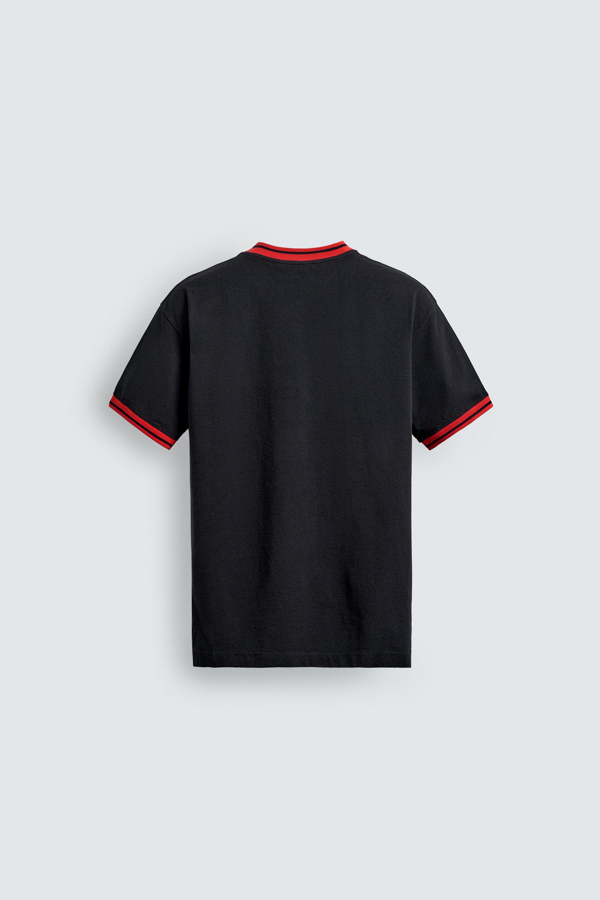 CONTRASTING TEXT PRINT T-SHIRT